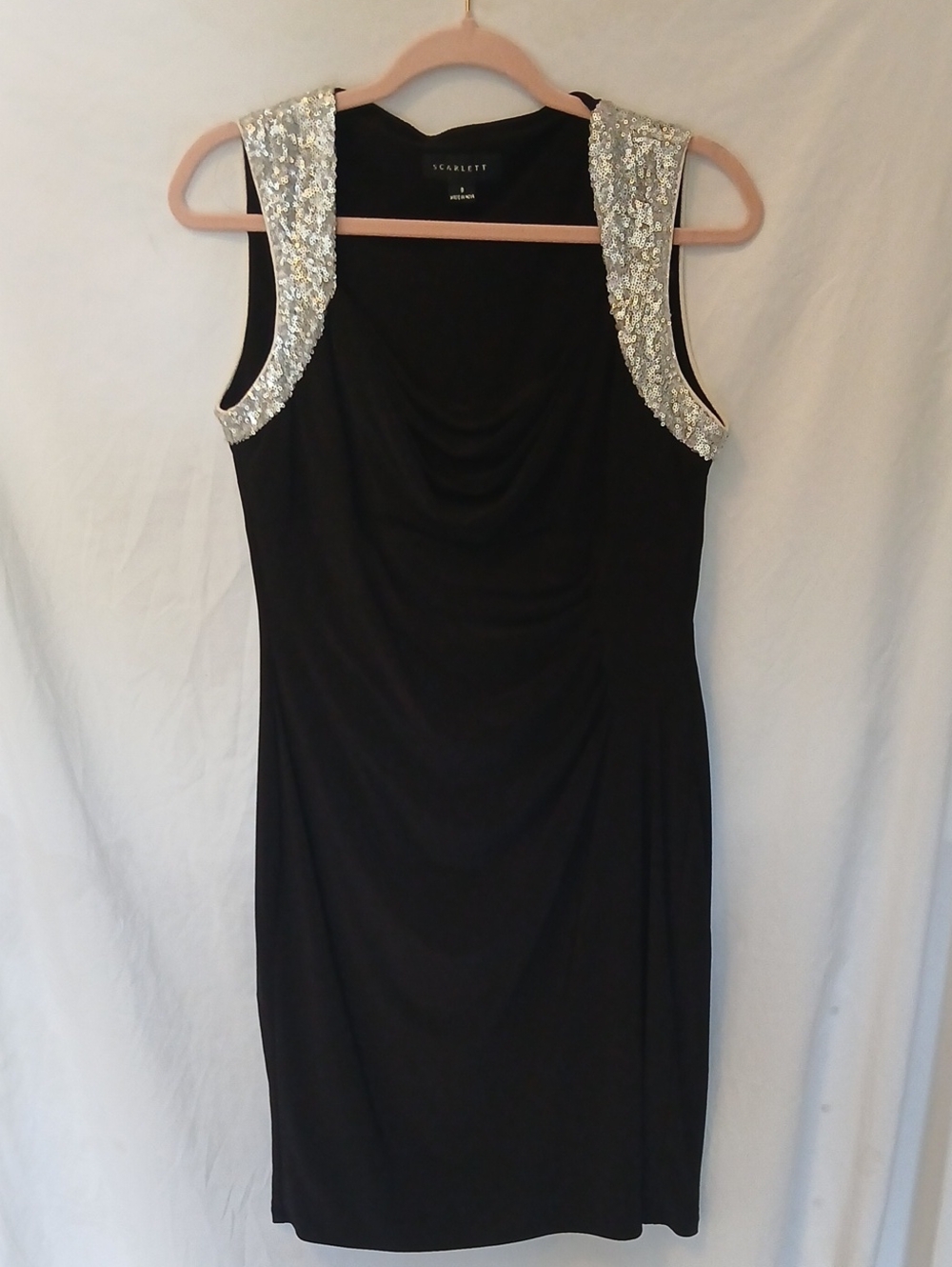 Scarlett Black Mini Dress with Silver Sequin Shoulders